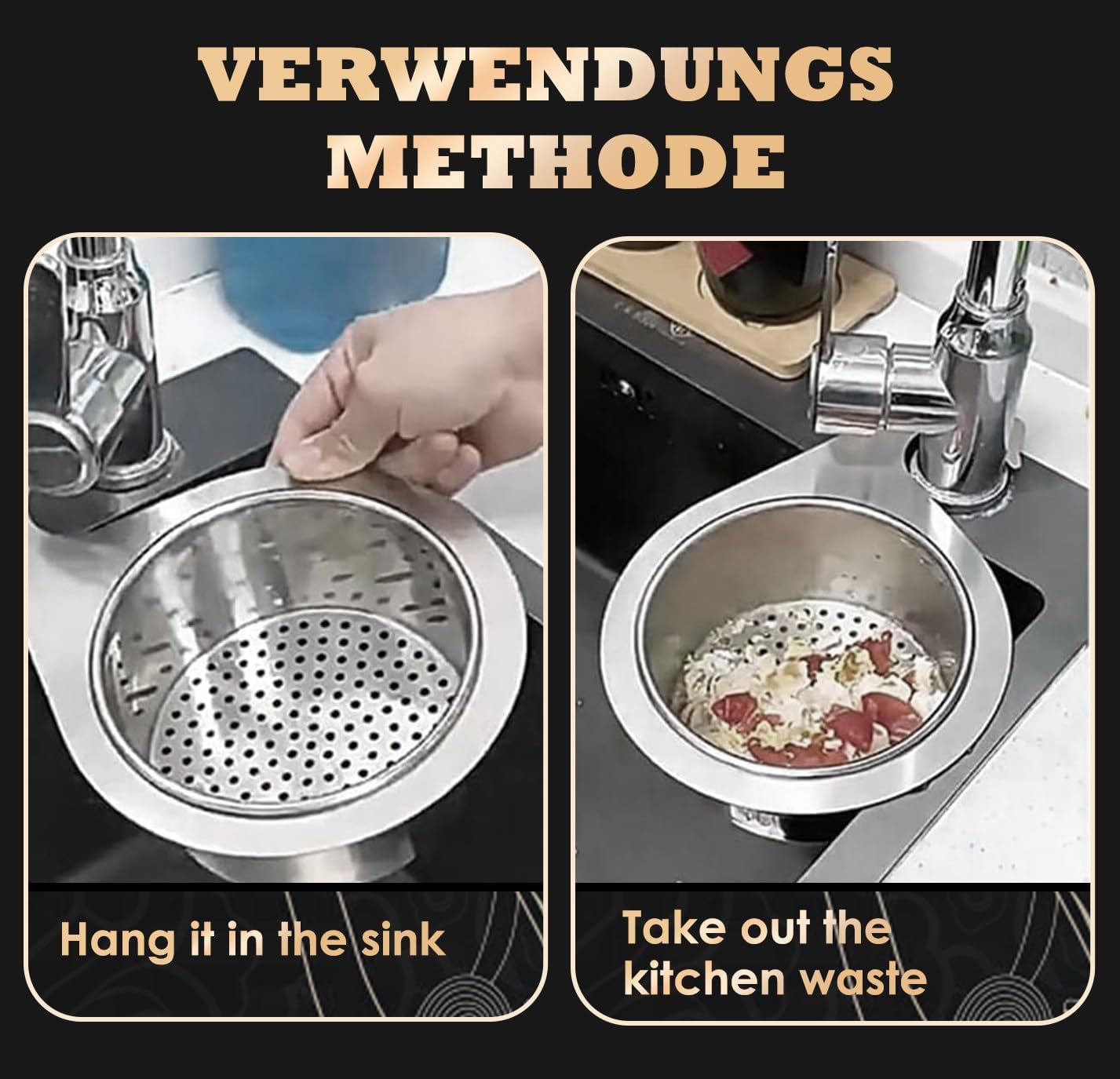 šStainless steel drain basket for kitchen sink