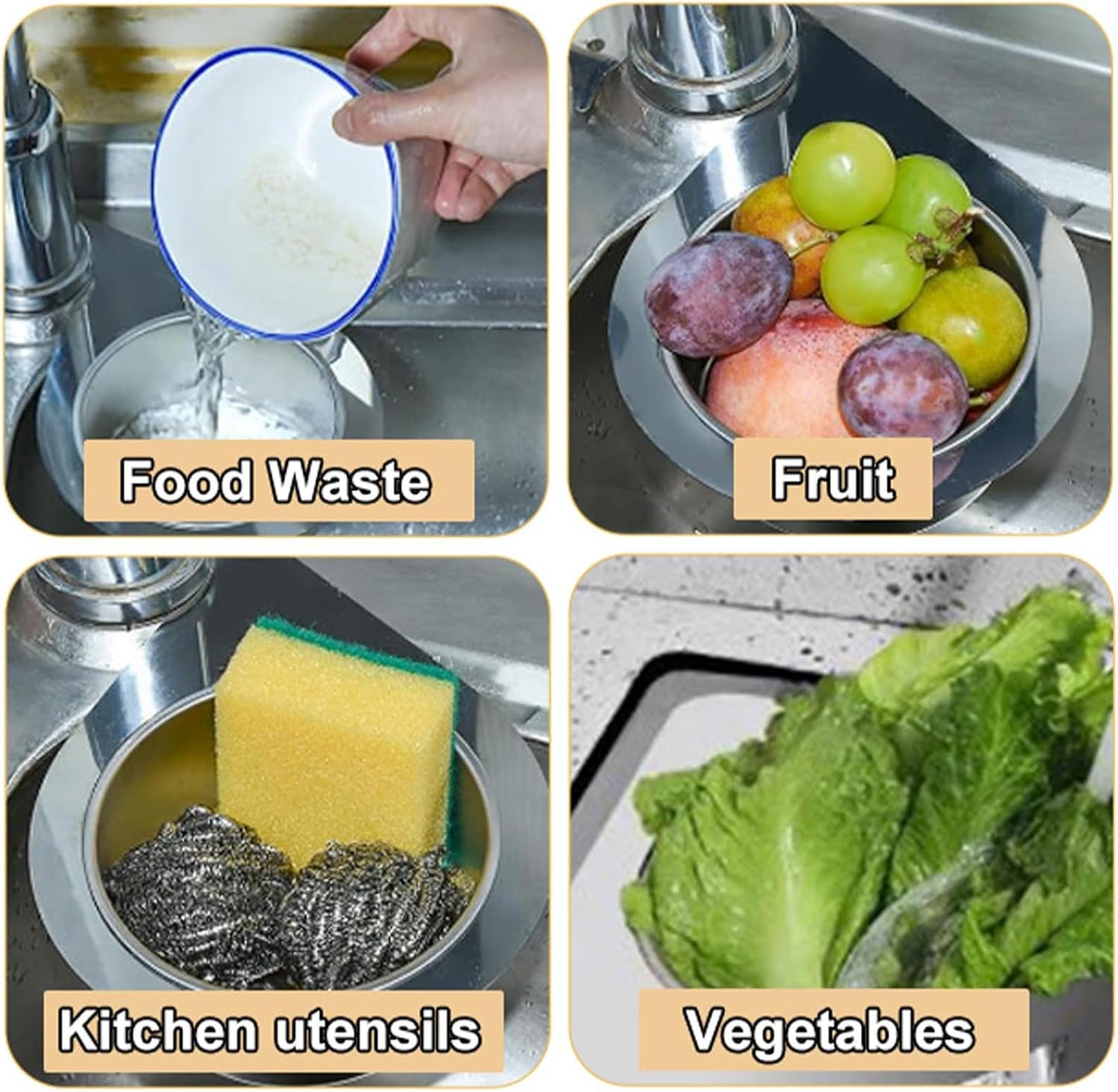 šStainless steel drain basket for kitchen sink
