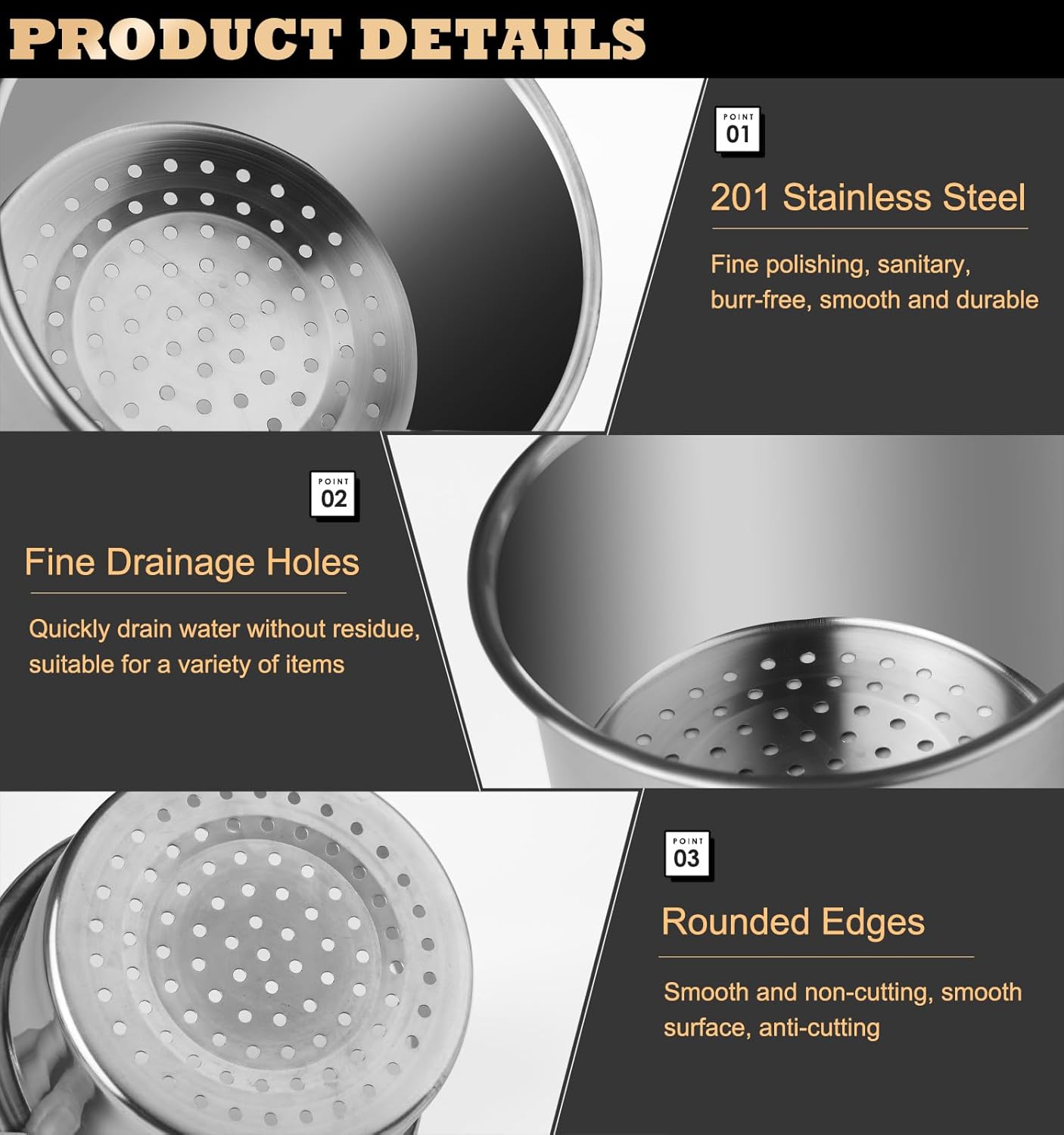 šStainless steel drain basket for kitchen sink