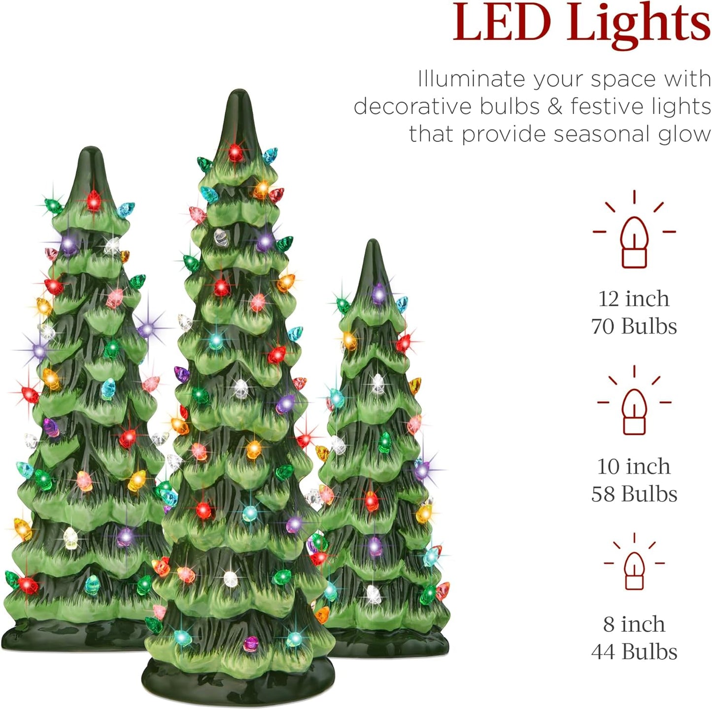 šRetro hand-painted tabletop Christmas trees