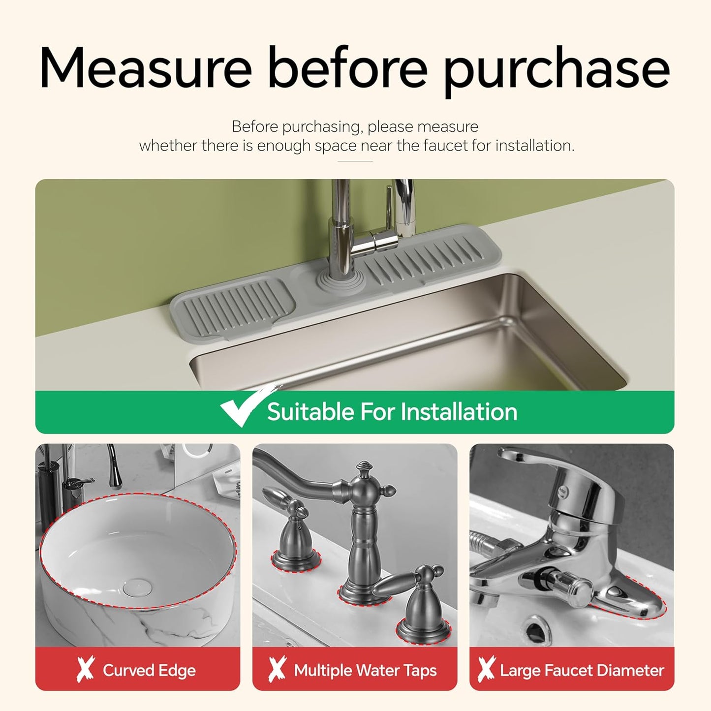 17"X3.9" Gray Kitchen Faucet Splash Guard