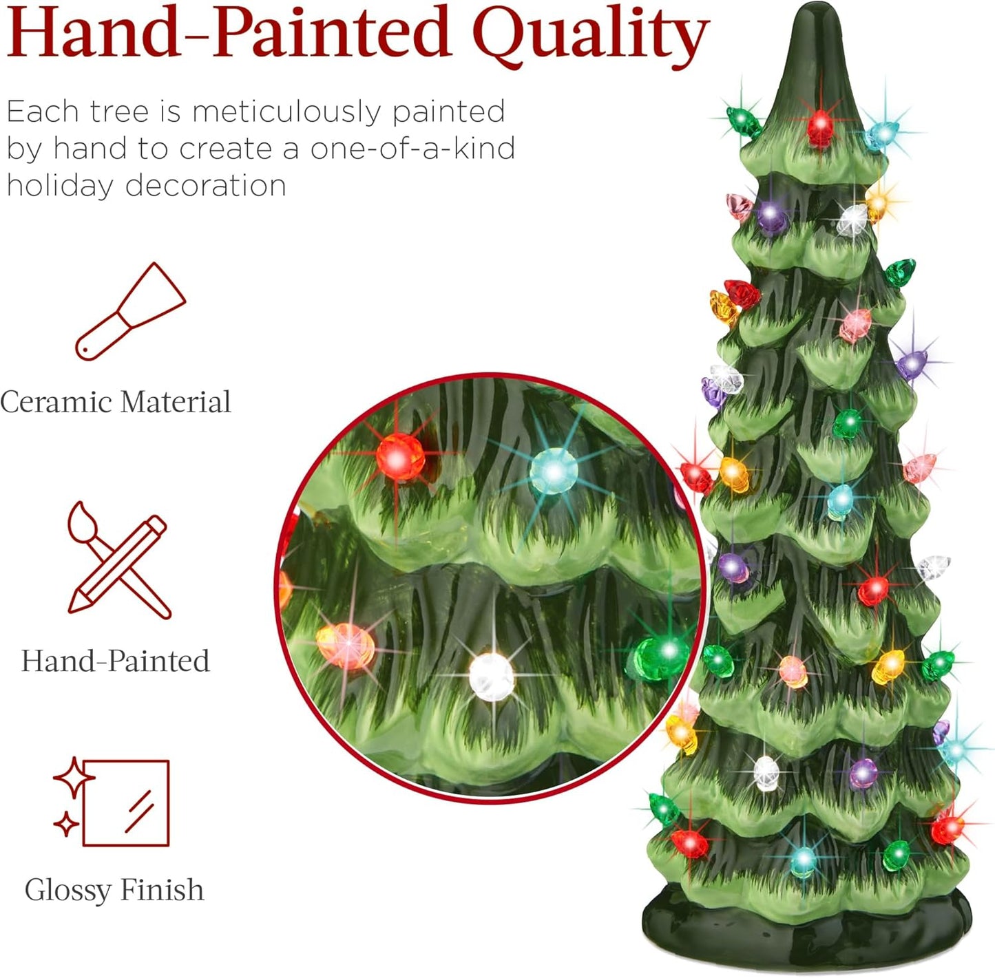 šRetro hand-painted tabletop Christmas trees