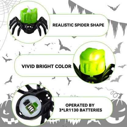 Creepy Spider - Flameless Flickering Candle Light